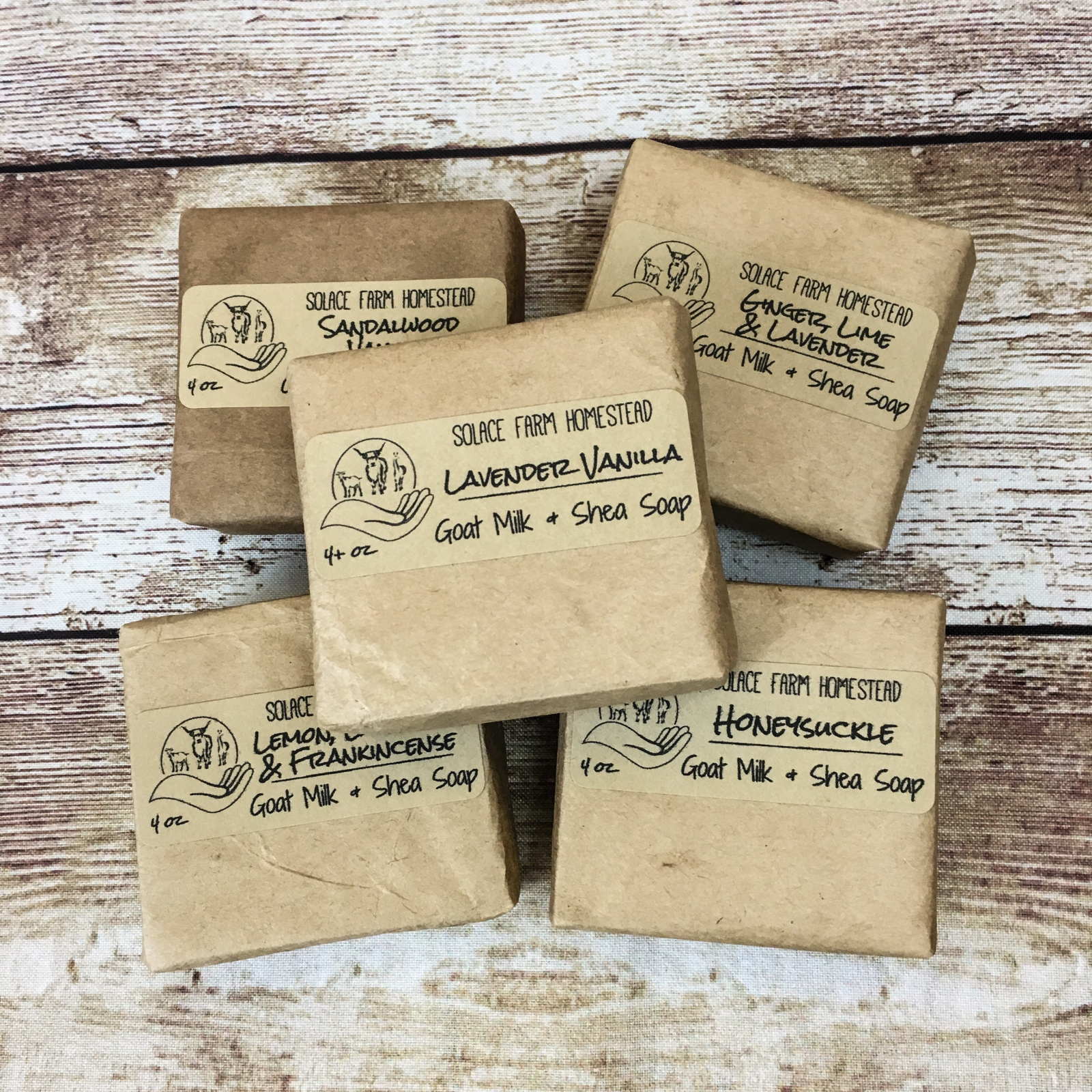 Handmade Goat Milk Soap, 5-Pack Variety