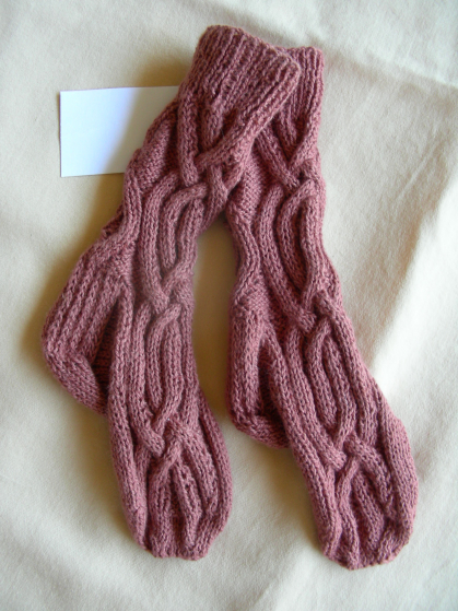 Cabled baby socks