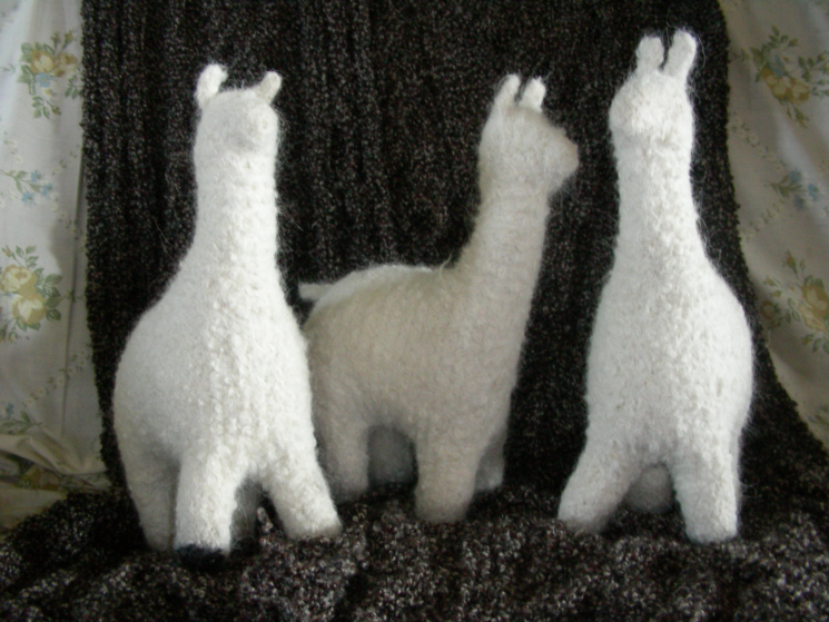 Felted stuffed alpaca toys