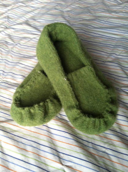Felted sewn moccasins