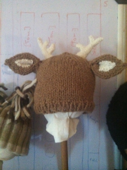 Deer hat from handspun alpaca yarn