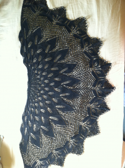 Papyrifera shawl, black cotton