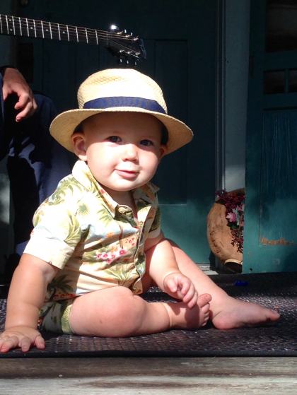 Ewan, lookin' good in his Panama hat, July 4, 2017