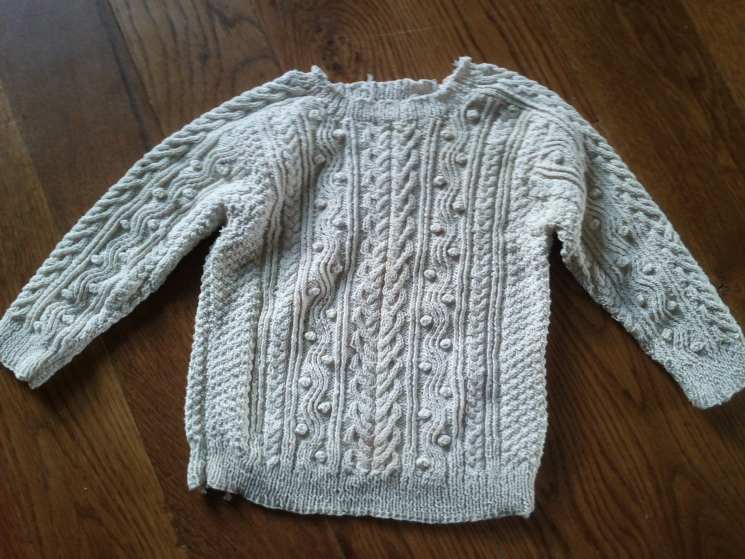 Baby sweater - from feedsack strings!