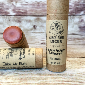 Tinted Lip Blush, Grass-fed Tallow Lip Balm, Beeswax Lip Balm with a Hint of Natural Color