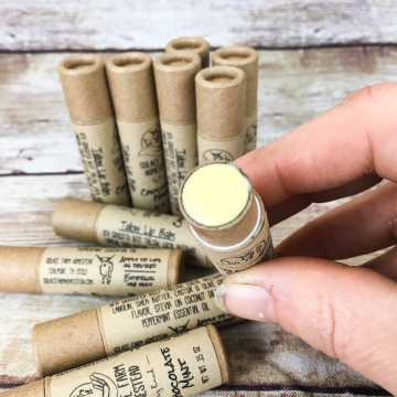 Handmade Tallow Lip Balm, Paper Eco-Tube, Plastic-Free - Natural Nourishing Lip Balm in in Recyclable, Compostable Paper Eco-Tube Packaging