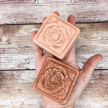 Goat Milk Soap with Grass-fed Tallow & Pastured Lard, Patchouli Rose Essential Oil Soap, Handmade Rose and Celtic Knot Soaps