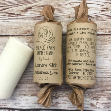 Laundry Stain Stick, Lavender Lime - 100% Coconut Oil Soap for Laundry and Spot Removal