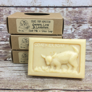 Handcrafted Goat Milk Soap - Ginger, Lime & Lavender Essential Oils, Handmade Goat Soap for Gifts