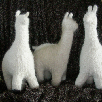 Felted stuffed alpaca toys