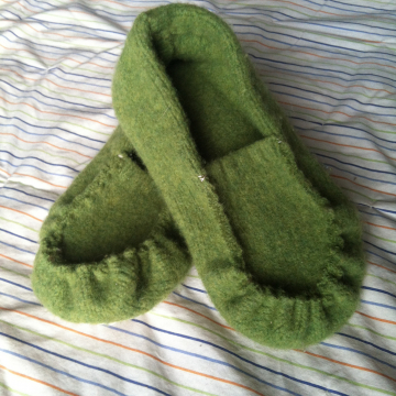 Felted sewn moccasins
