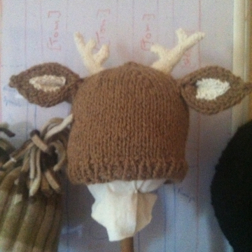 Deer hat from handspun alpaca yarn