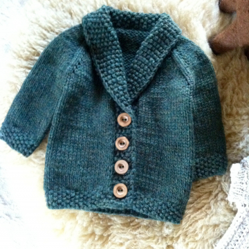 Baby cardigan sweater, wool