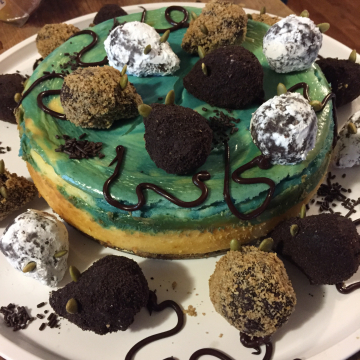 Malachi's Blue-Cheese-Cake Birthday Cake, October 2017 - 4 years old!