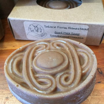 Handmade Goat Milk Soap - Sandalwood & Amber Handcrafted Goats Milk Soap, Handmade Celtic Knot Soap