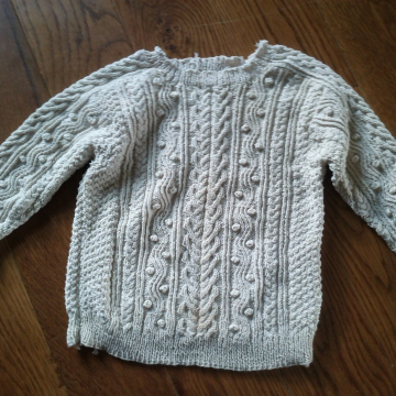 Baby sweater - from feedsack strings!