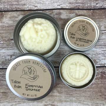 Tallow Balm, Molded  - Pastured Grass-fed Tallow Balm in Molded Shaped Bar, Hand & Body Solid Lotion, for Dry Skin