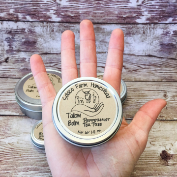 Tallow Balm  - Pastured Grass-fed Tallow Balm with Lanolin, Hand & Body Solid Lotion, for Dry Skin