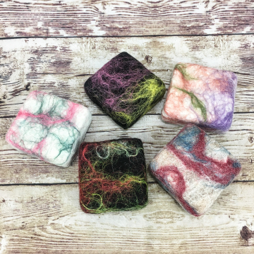 Alpaca Felted Soap, 2 oz - Hand-Dyed Felted Soap, Goat Milk Soap, Natural Alpaca Wool Felted Scrubbie Soaps